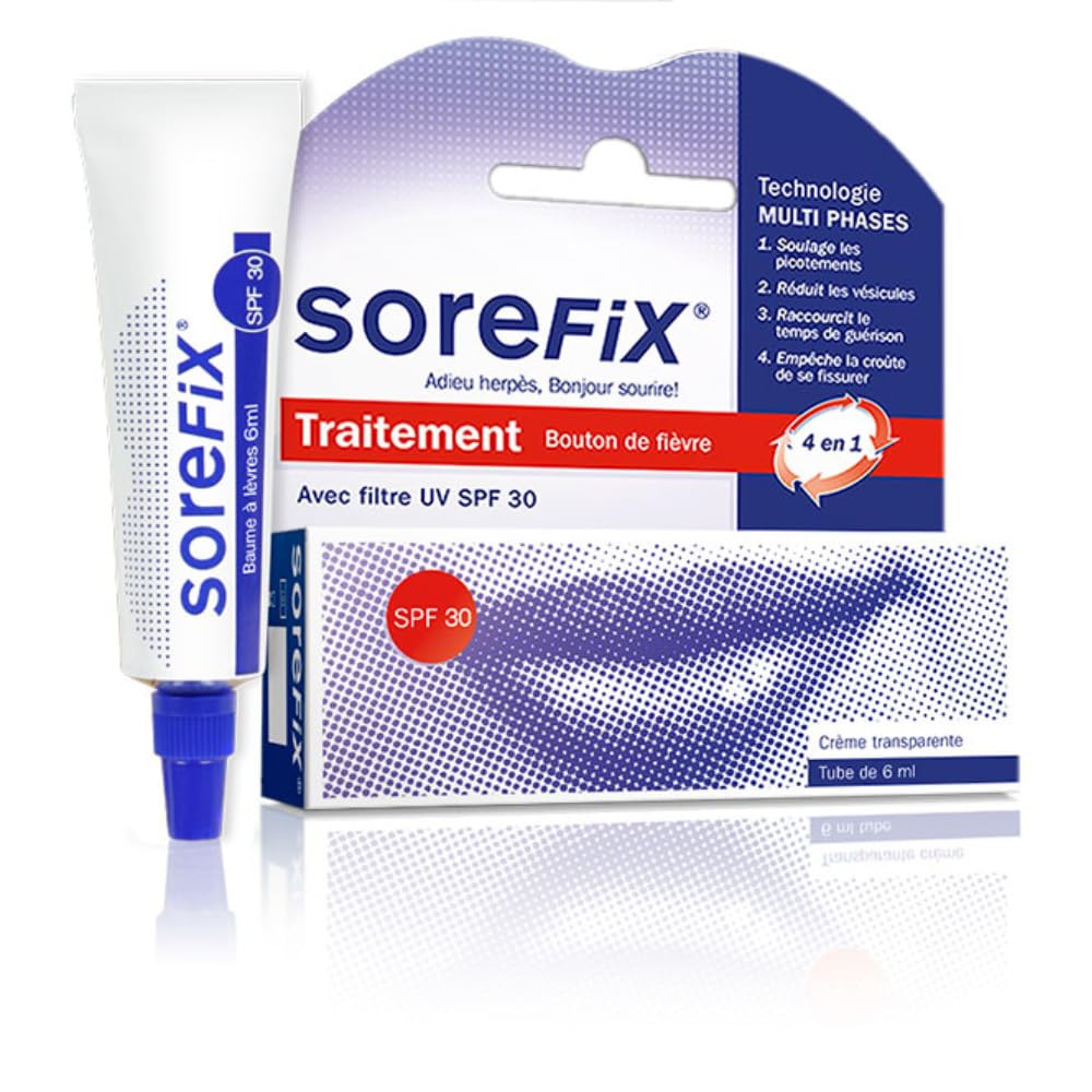 Sorefix Baume à Lèvres Contre Les Boutons de Fièvre SPF 30 6 ml