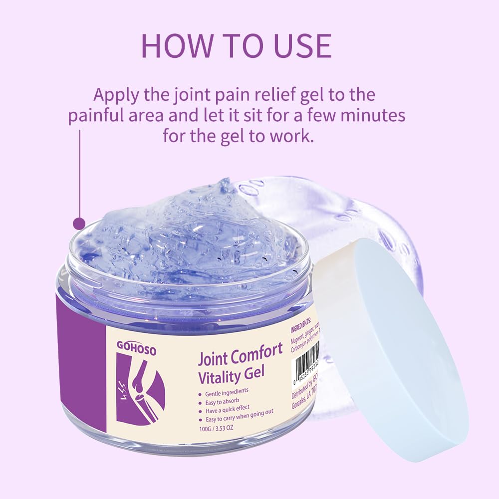 Joint Purple Gel, Cooling Massage Cream with Turmeric for Back, Neck, Joints & Muscles – Hydrating Gel for Active Lifestyles — Amazon image 5