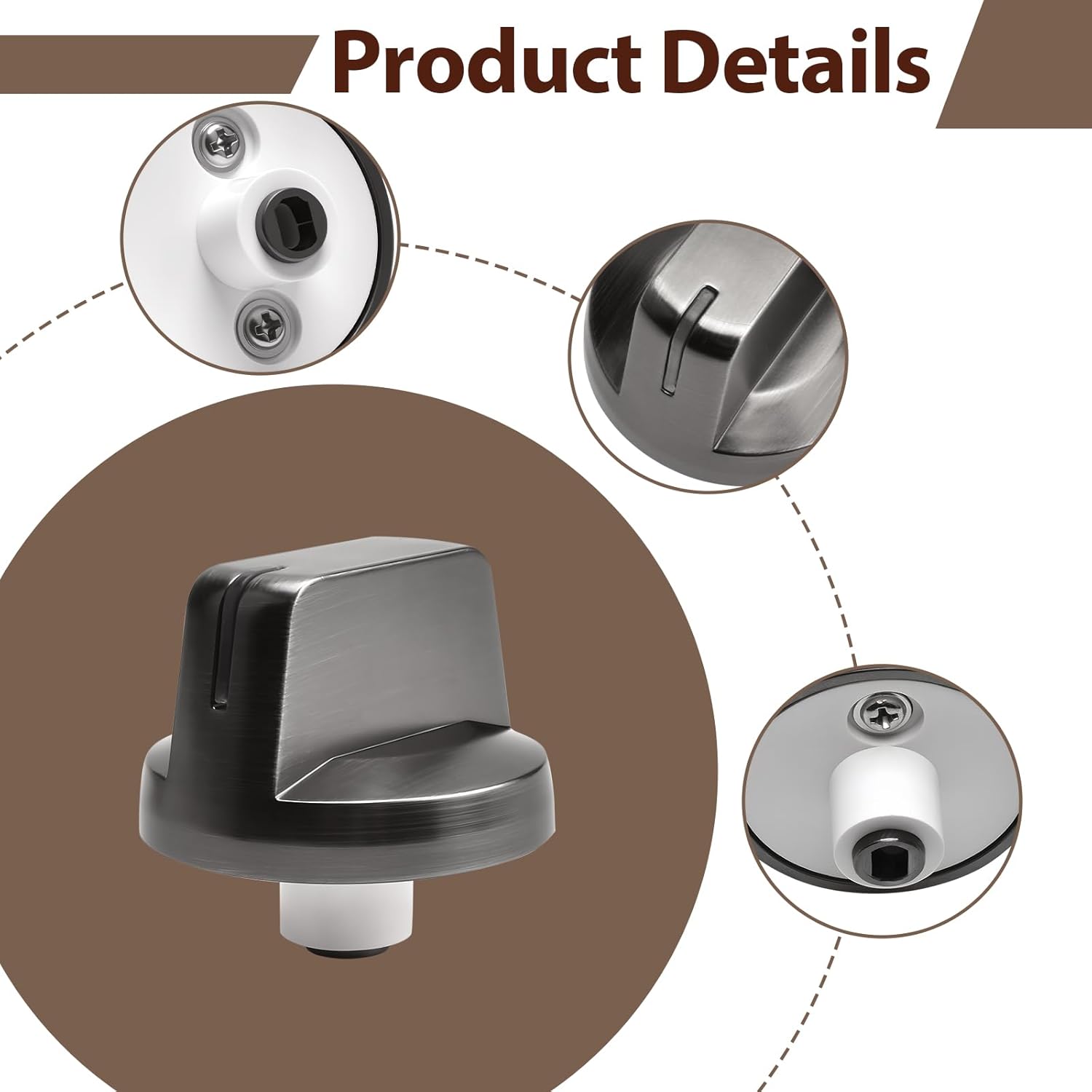 5Pcs DG94-01480A Electric Stove Knobs Compatible with Samsung Range Parts NZ30K6330RG/AA NZ36K6430RS/AA