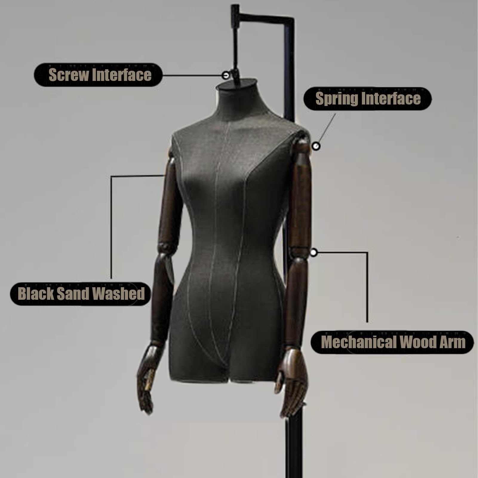 black mannequin dress form Amazon.com: Female Dress Form Black Mannequin Body Torso Dress Form For  Sewing Mannequin Torso, 47-71 Inch Adjustable Female Male Mannequin Sewing  Torso For Clothes Display, Photographing Female Dress Form ( Colo :