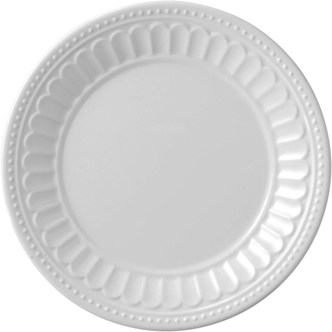 Supreme Housewares 4-Piece 6 Inch Melamine Dessert Plates Appetizer Dinner Plates Small Serving Plates Party Plates Round Plate for Dessert Snack Fruit Side Dishes (Chateau White)