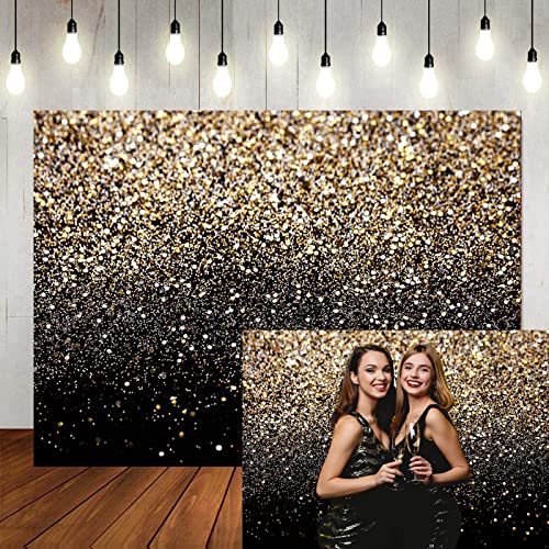 Fondo Fotográfico Brillante Dorado 8x6ft Vinilo Negro y Dorado miniatura 1