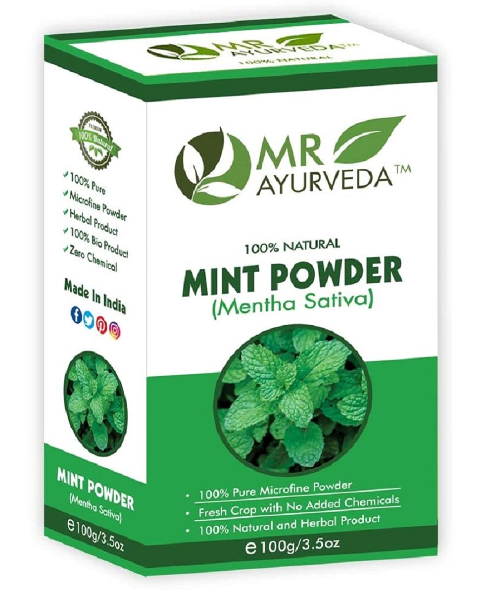 100 Organic Mint Powder Natural Pudina Powder Mint Powder for Face Mint Powder for Hair Pudina Powder for Skin No Added Chemicals, 100 Grams, SET OF 1