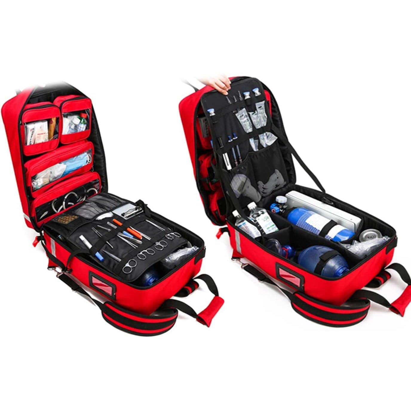 Bolsa para Botiquín De Primeros Auxilios, Bolsa Rodante para Suministros Médicos con Carrito Desmontable, Bolsa Rodante para Enfermera, Kit De Rescate De Emergencia