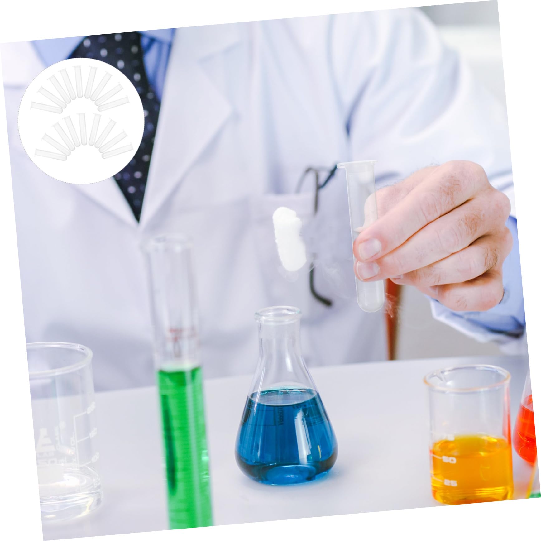 OSOLADY 50pcs Plastic Test Tubes Test Tubes with Caps Small Test Tubes Mini Vial Plastic