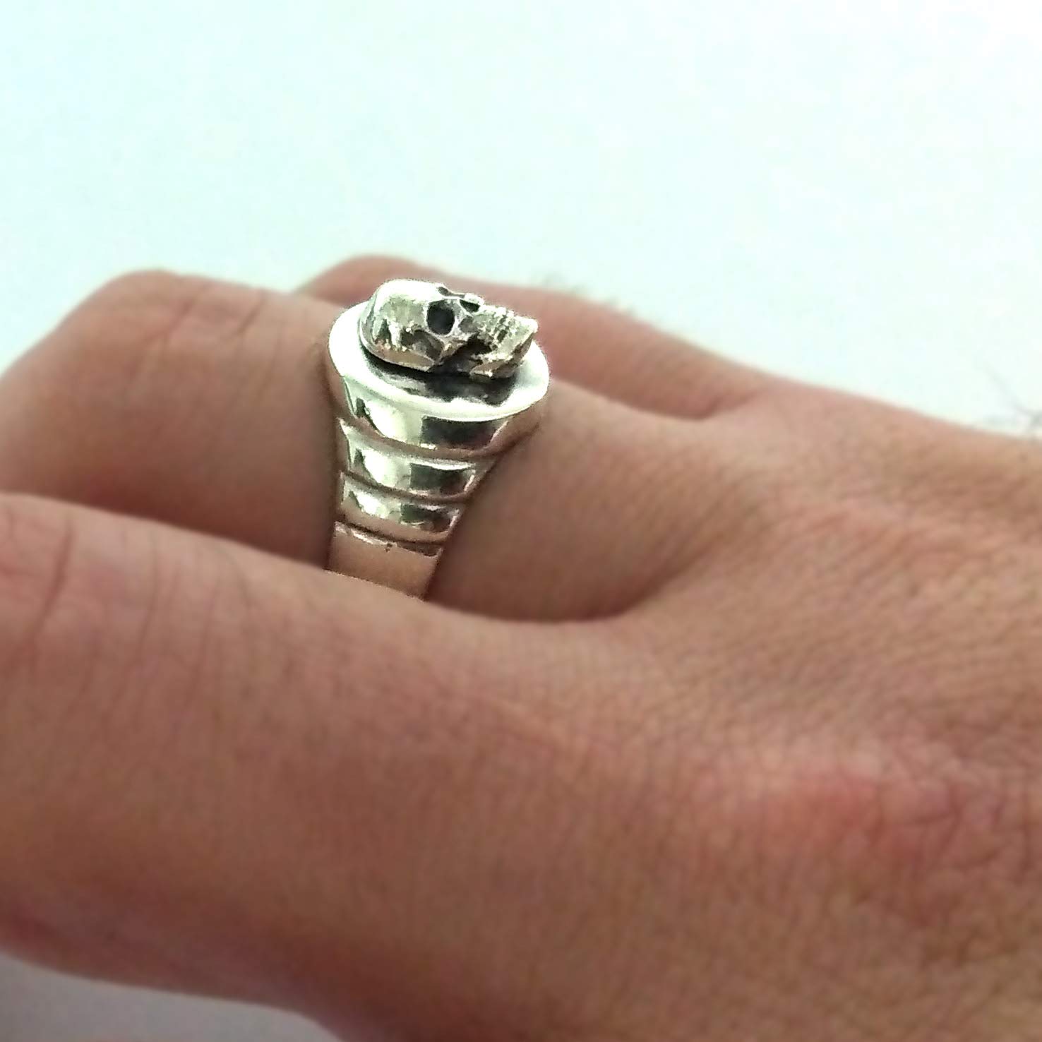 ANELLO da UOMO in ARGENTO 925 con TESCHIO