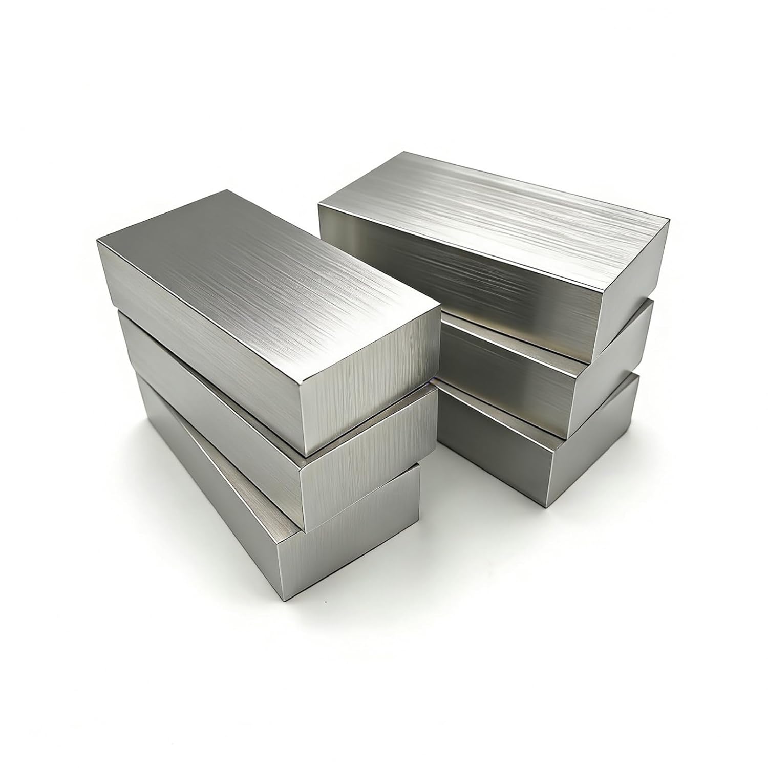 6 PCS 4 x 2 x 1 Inch Rectangle Aluminum Flat Bars,6061 General Purpose Plate,25 x 50 x 100 mm Aluminum Block,Solid New Mill Stock
