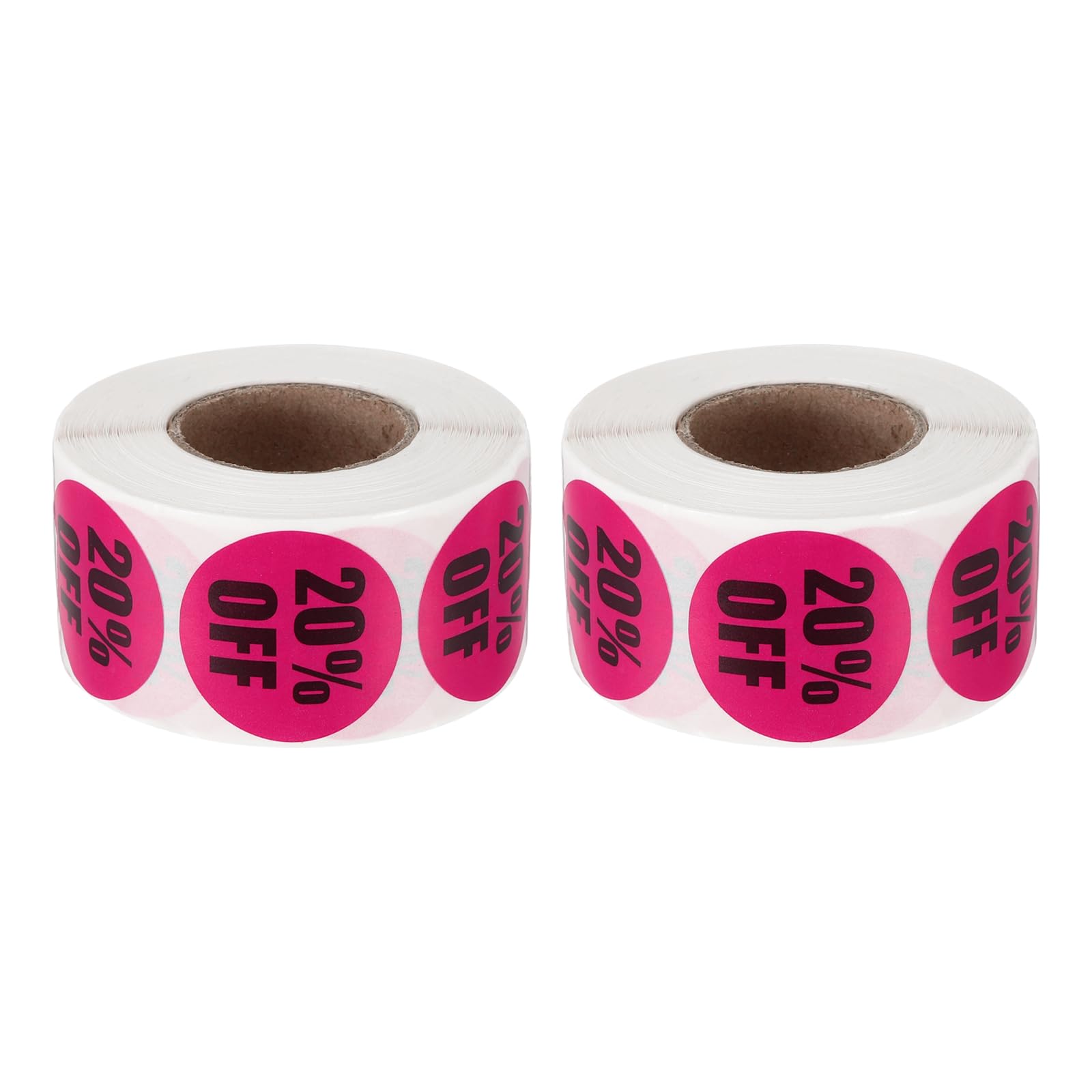PATIKIL 1000 Pcs 20% Price Off Stickers for Retail, Circle Price Marker Tags Percent Off Sale Sticker Adhesive Round Labels for Markets Fairs Retail Stores Supermarkets Shops, Rose Red