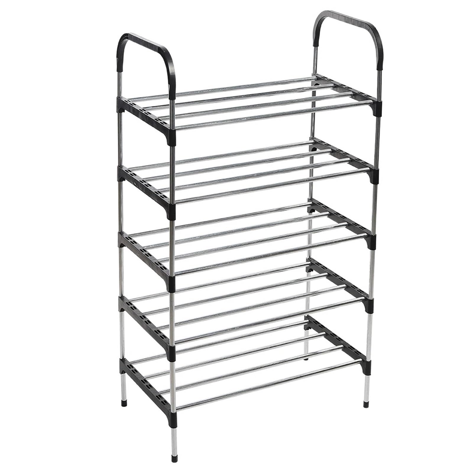 3/4/5-Tier Lightweight Metal Shoe Rack Ventilated Design