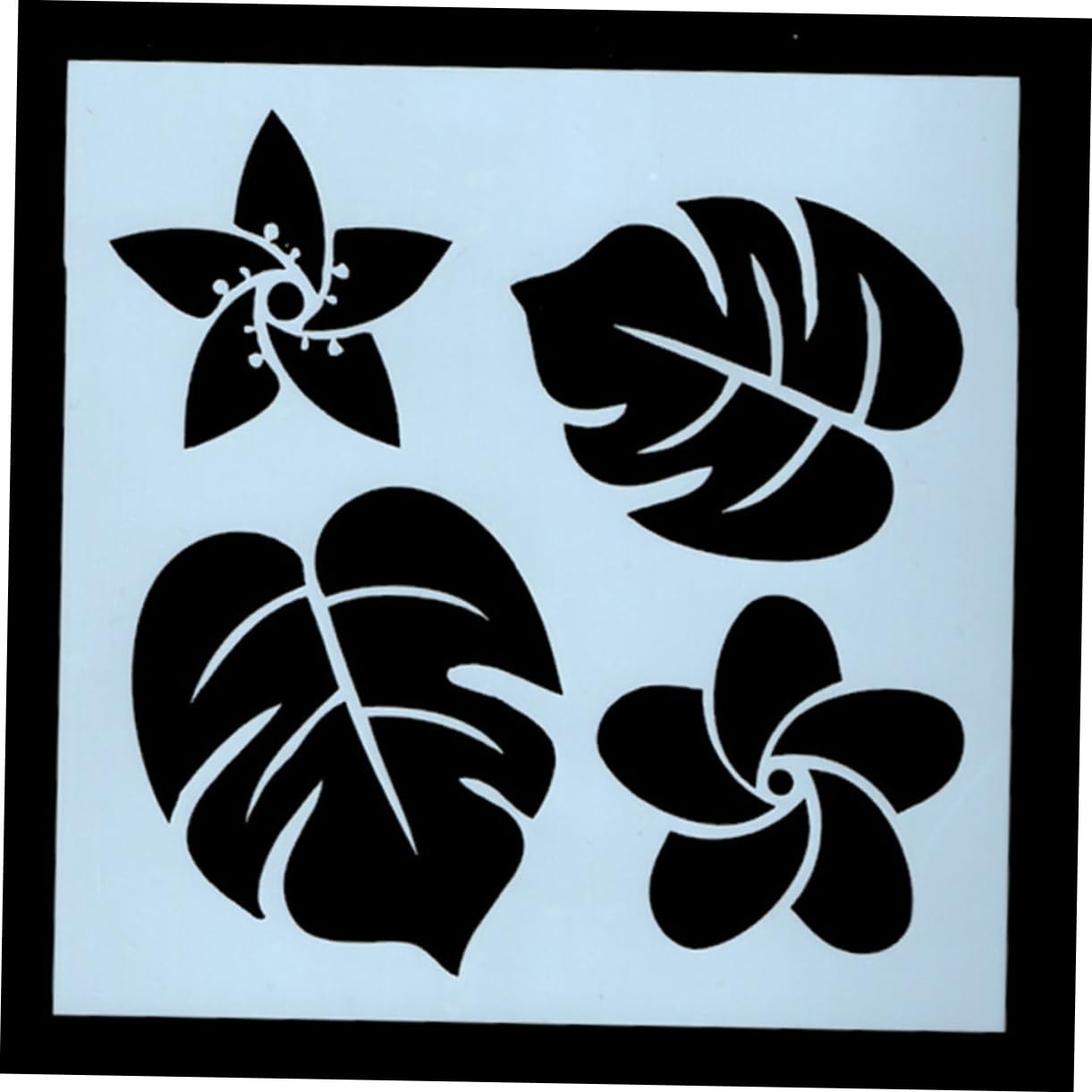 NUOBESTY 54pezzi Stencil Riutilizzabili per Pittura con Motivi di Fiori e Foglie Template Creativi per Progetti Fai da Te e Decorazioni Domestiche