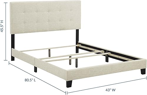 Miniatura 30 de Modway MOD-6000-WHI Amira - Cama tapizada de tela, color blanco Celeste,Blanco,Beige,Gris,verde azulado