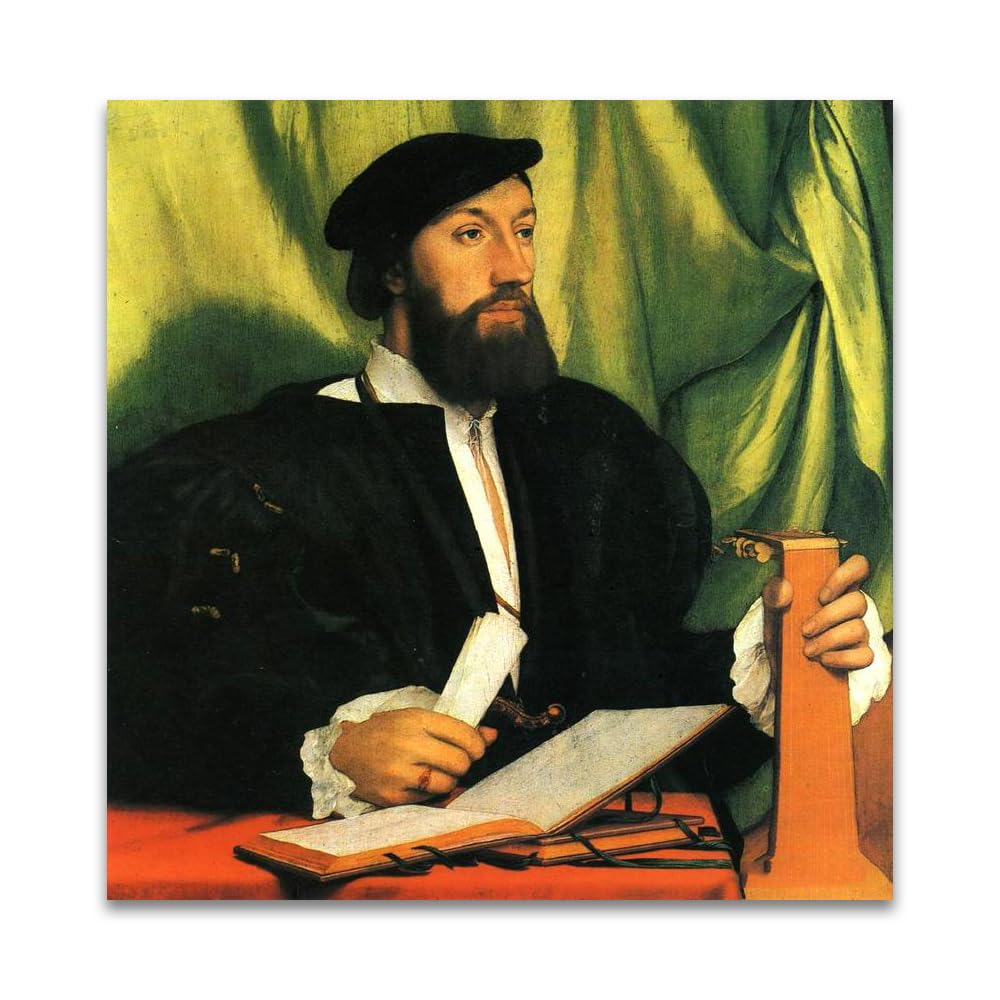 LZ6J8C9 Music Books and Lute By Hans Holbein the Younger- Religious Art Print Poster on Canvas- Famous Painting Canvas Wall Art(70x70cm(27.5x27.5in)/Frameless)