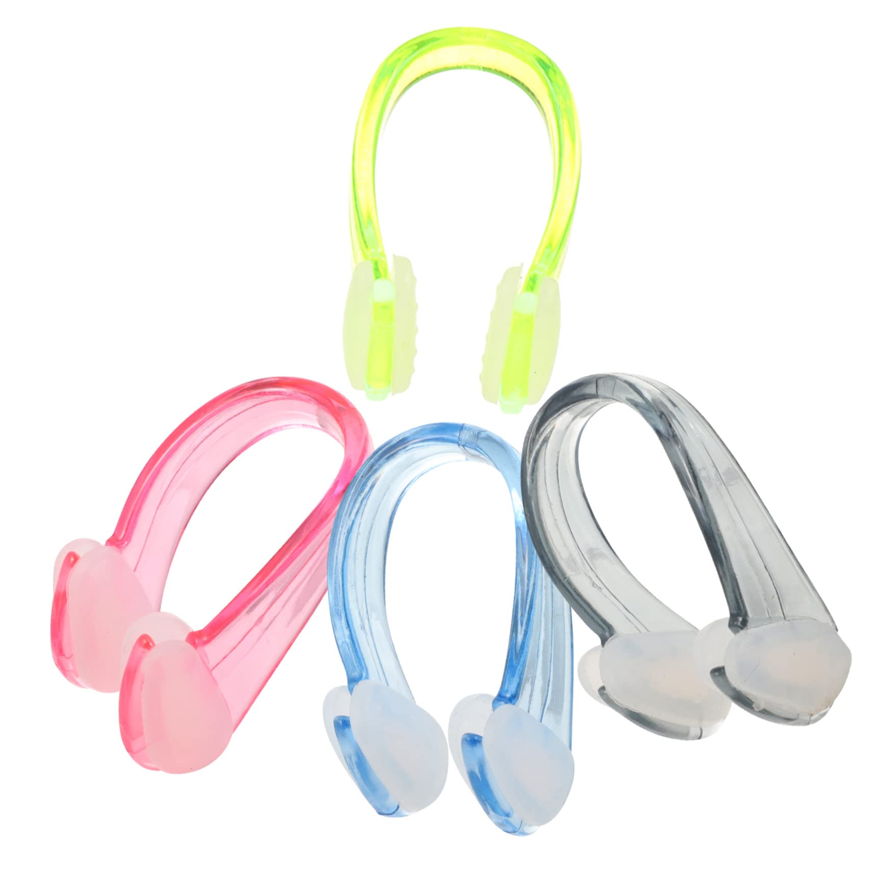 POPETPOP Silicone Swimming Nose Clip Set 4 Pack Nose Plugs for Swimming Small Comfortable Non-Slip