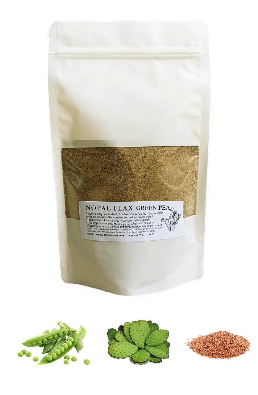 Mezcla de nopal, lino y guisantes verdes para batidos y hornear, 450 g