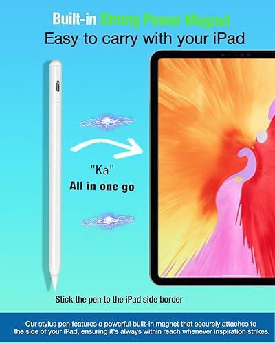 Miniatura 4 de Lápiz óptico para iPad con rechazo de palma y carga rápida compatible con Apple iPad Pro (2018-2022), iPad Air 345, iPad109876, iPad Mini 56