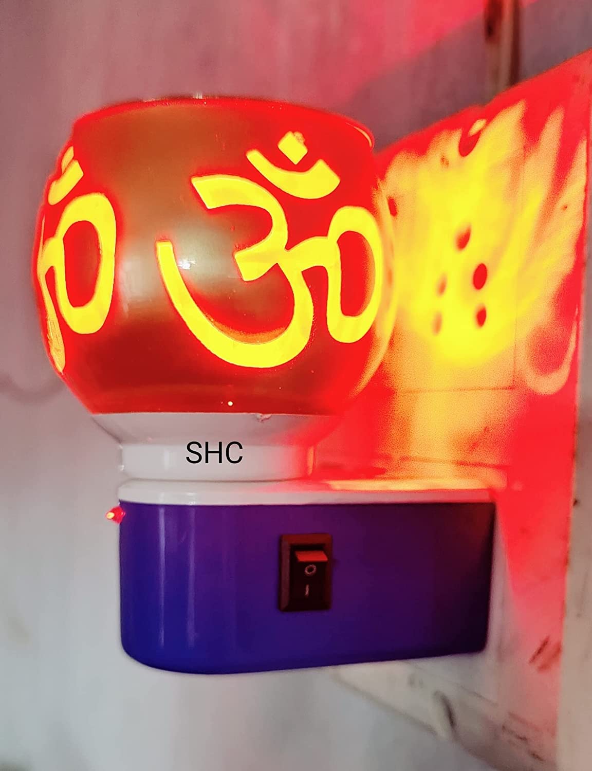 Kapur Dani Electrical Camphor Diffuser. Glass Kapoor Dhani & Essential Oil Diffuser with On Off Switch to Toggle Between Burner & Lamp (Om)