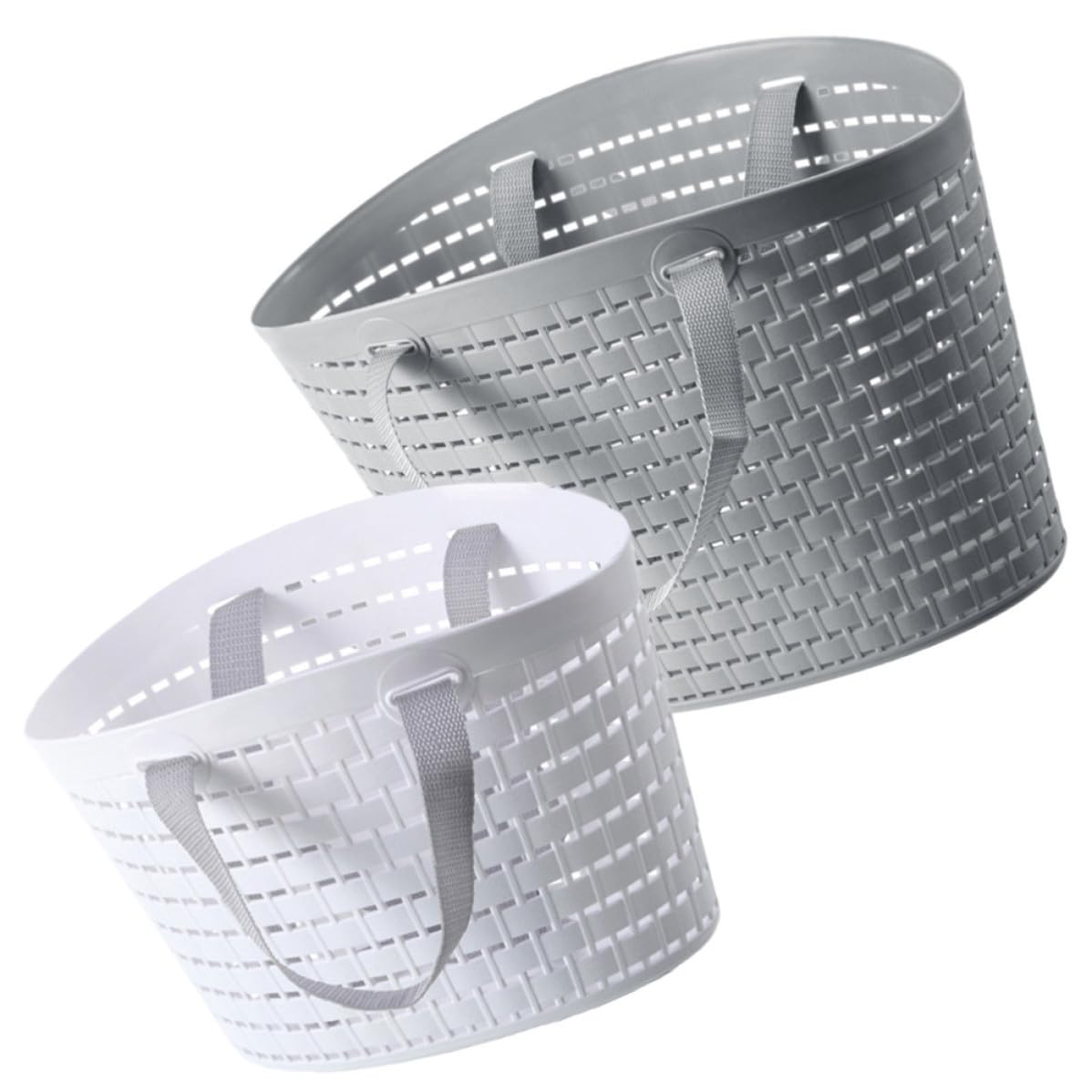Corbeilles de rangement en plastique SECFOU x2 avec poignées pour toute la maison
