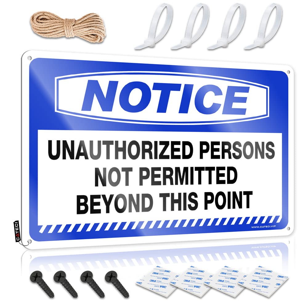 Pravoxi One Color Tin Signs Warning Notice Unauthorized Persons Not Permitted Beyond This Point Tin Sign Whiskey Signs For Home Bar Funny Tin Signs Vintage