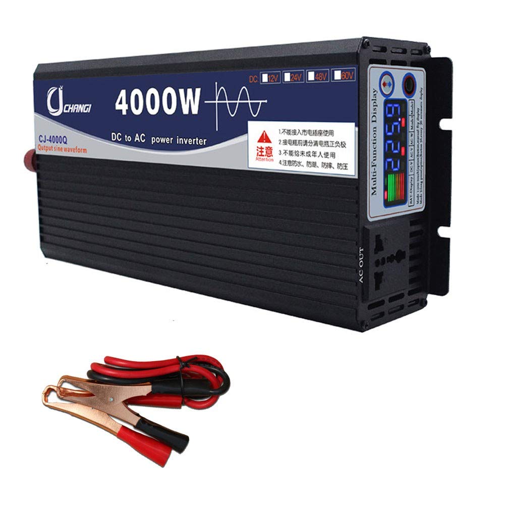 Inverter 600 W 1000 W 2000 W 3000 W 4000 W 5000 W 6000 W pura onda sinusoidale 48/60 V a 220 V trasformatore spina doppia USB auto per monitor LCD auto, iPhone, iPad e tablet laptop 48 V-4000