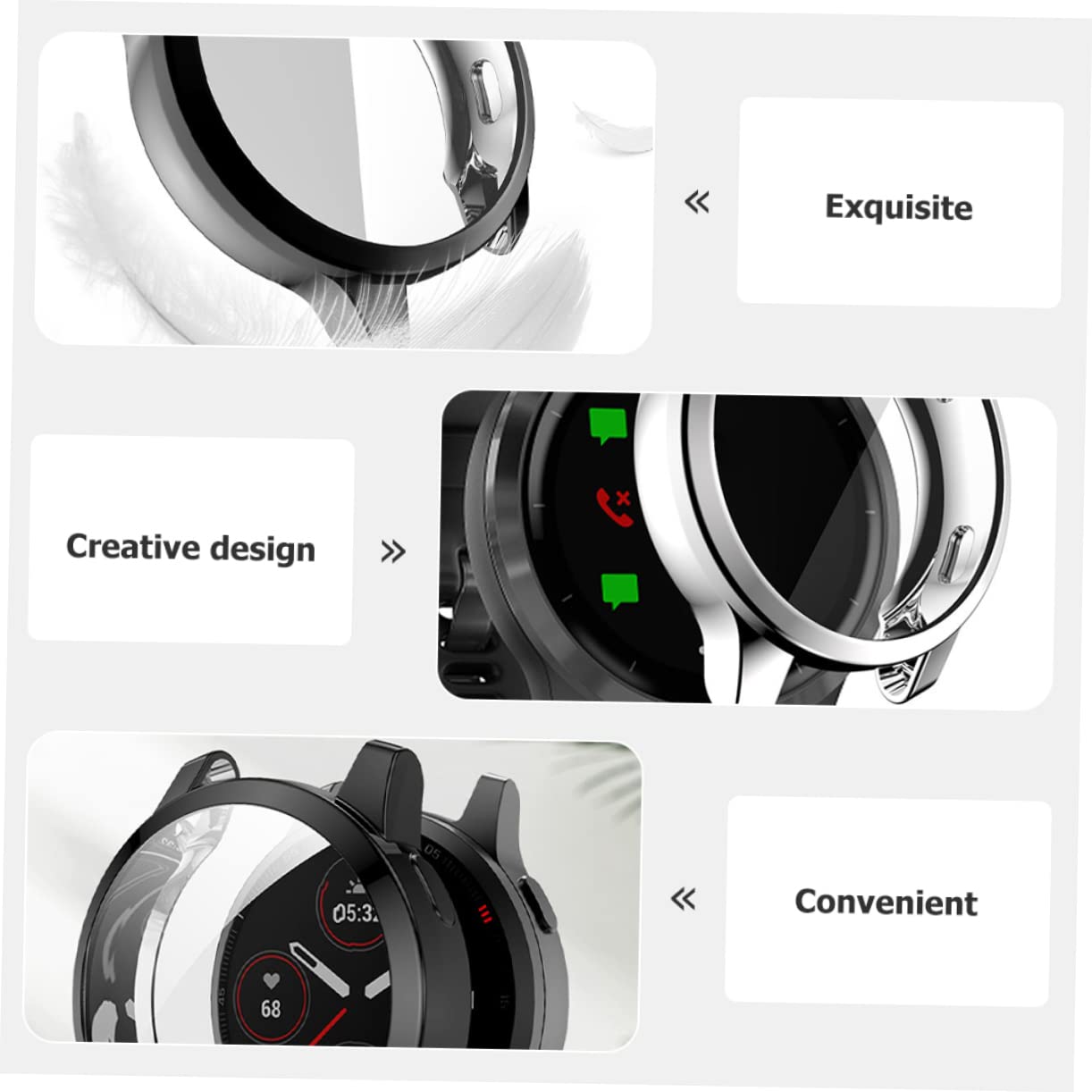 jojofuny 3 Set 2s/ 4s Watch Screen Custodia in Tpu Copertura Completa Dei Bordi Facile Da Installare/rimuovere Pellicola Protettiva Per Schermo Smartwatch Alla Moda 6 Pezzi*3