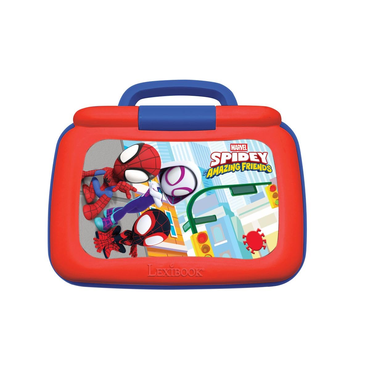 Lexibook, Laptop Educativo Bilingue Speaker Spidey, 40 Attività, Inglese e Spagnolo, 6 Categorie di Apprendimento, Racconti Animati, Metodo di Lettura, Blu/Rosso, JC398SPi2LXB