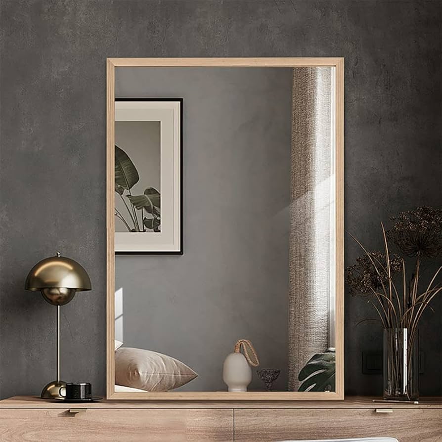 Amazon.co.jp: YYBB 壁飾り鏡 長方形 軽量 浴室鏡 壁掛けタイプ 横掛け