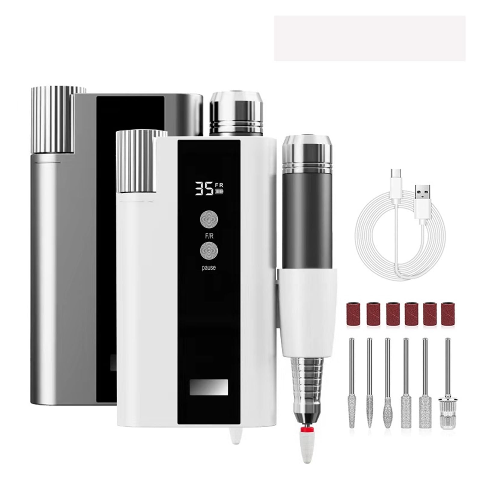 Trapano elettrico per unghie, Trapano for unghie 35000 RPM, macchina for manicure ricaricabile for trapano for for rimozione gel, penna for smalto con display LCD, nail art