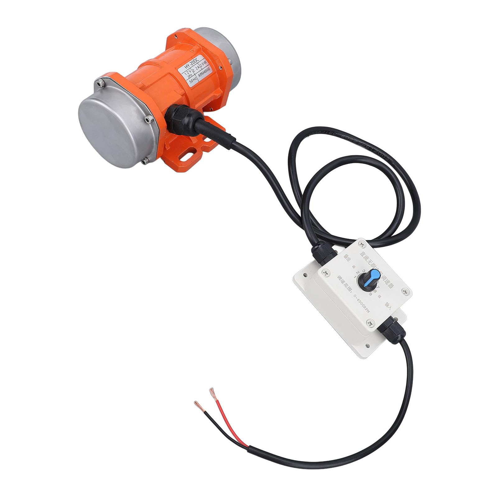 Vibratore per Calcestruzzo, Motore Vibrante Impermeabile IP65 Senza Spazzole 12 V CC 4000 Giri/min, Vibratore da Tavolo Agitatore con Regolatore di velocità per Energia Mineraria,