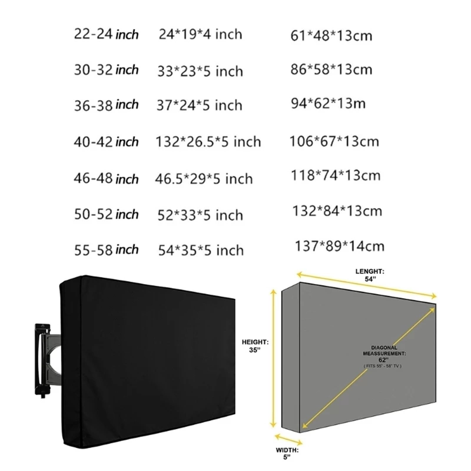 Funda TV Exterior Funda for TV Exterior Beige de 32", 36", 40", 46", 50", 55", 60" y 65" for Proteger la Pantalla del televisor.(Beige,50-52inch)