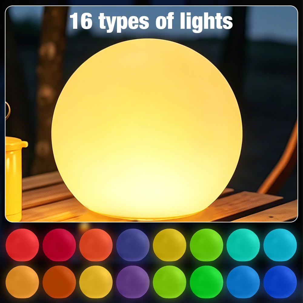 Luces Flotantes Piscina, 2 Piezas Luces Piscina Flotantes, Luce flotantes Inflables con Control Remoto, 16 RGB Bola De Luz Led para piscina, jardín, estanque y fiesta