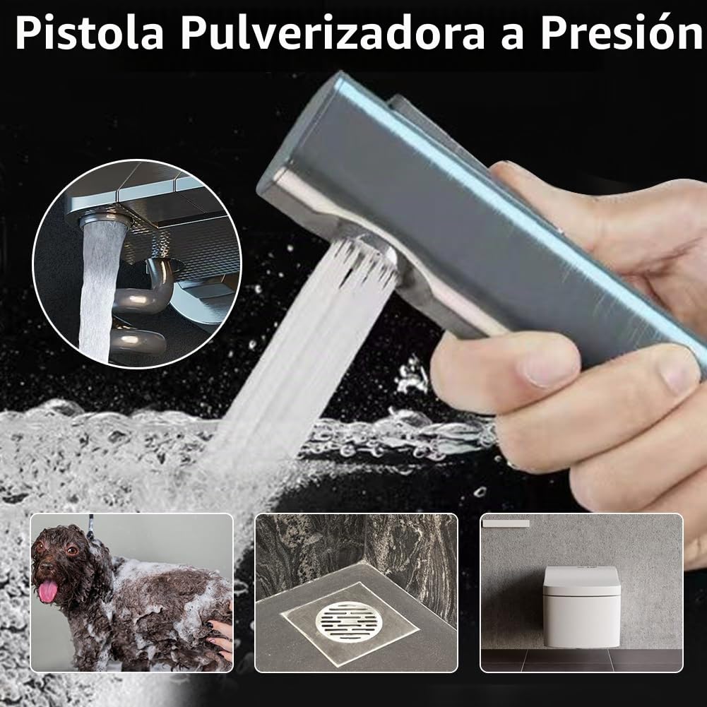 Columna de Ducha con Grifo, 4 Modos Columna Ducha Controles de los botones del piano, Lluvia Columna de Baño Multifuncional Altura Ajustable 65-105cm (gris oscuro)