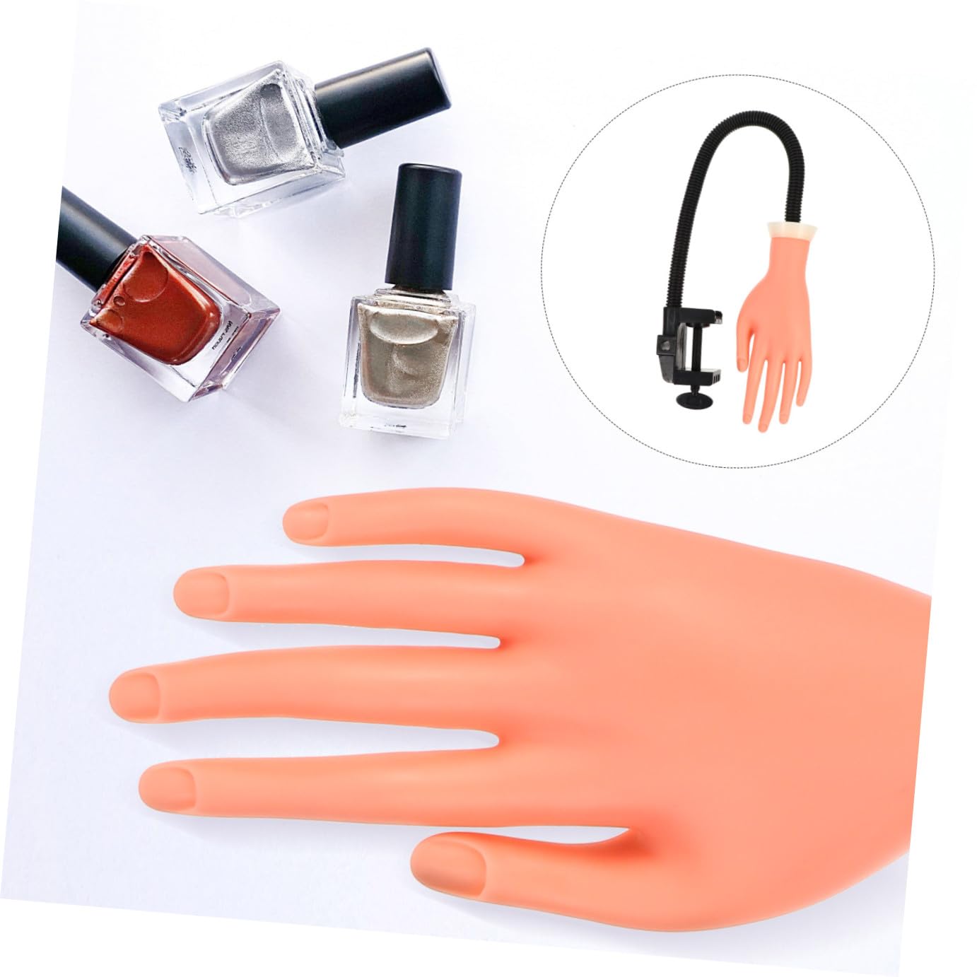 Hohopeti Mano per Pratica Unghie Riutilizzabile in Plastica Leggera Articolazioni Mobili per Formazione Manicure e Design Nail Art