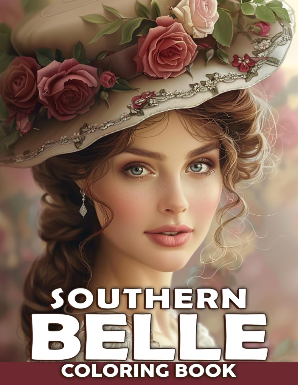 Southern Belle Coloring Book: Vintage Ladies Coloring Pages Featuring Straw Hats, Graceful Attire and Historic Charm for Teens and Adults to Relax and Unwind