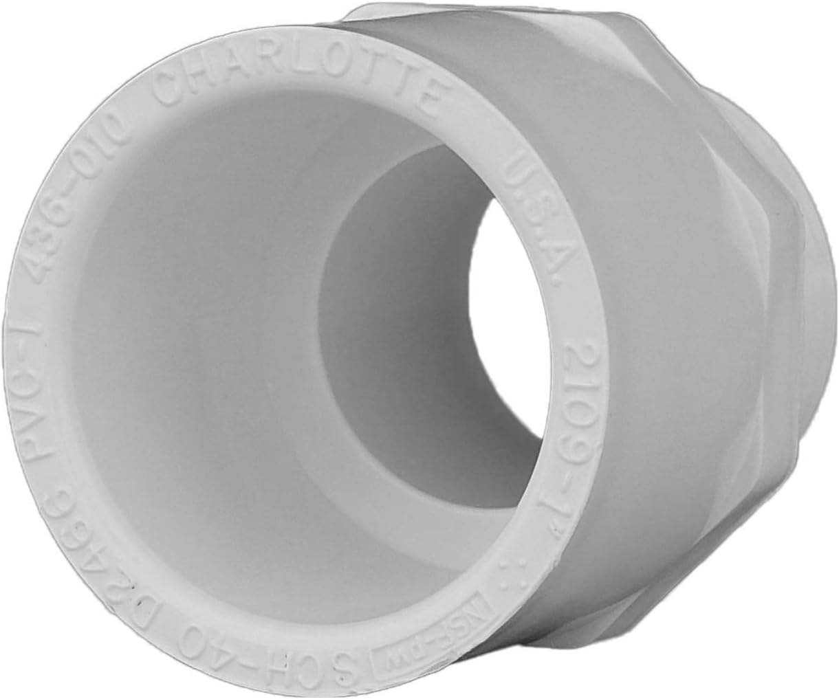 Charlotte Pipe 1 Male Adapter Pipe Fitting - (Socket x Male Pipe Thread) Schedule 40 PVC Pressure Durable, Easy to Install, High Tensile and Sound Deadening for Home or Industrial Use (Single Unit)
