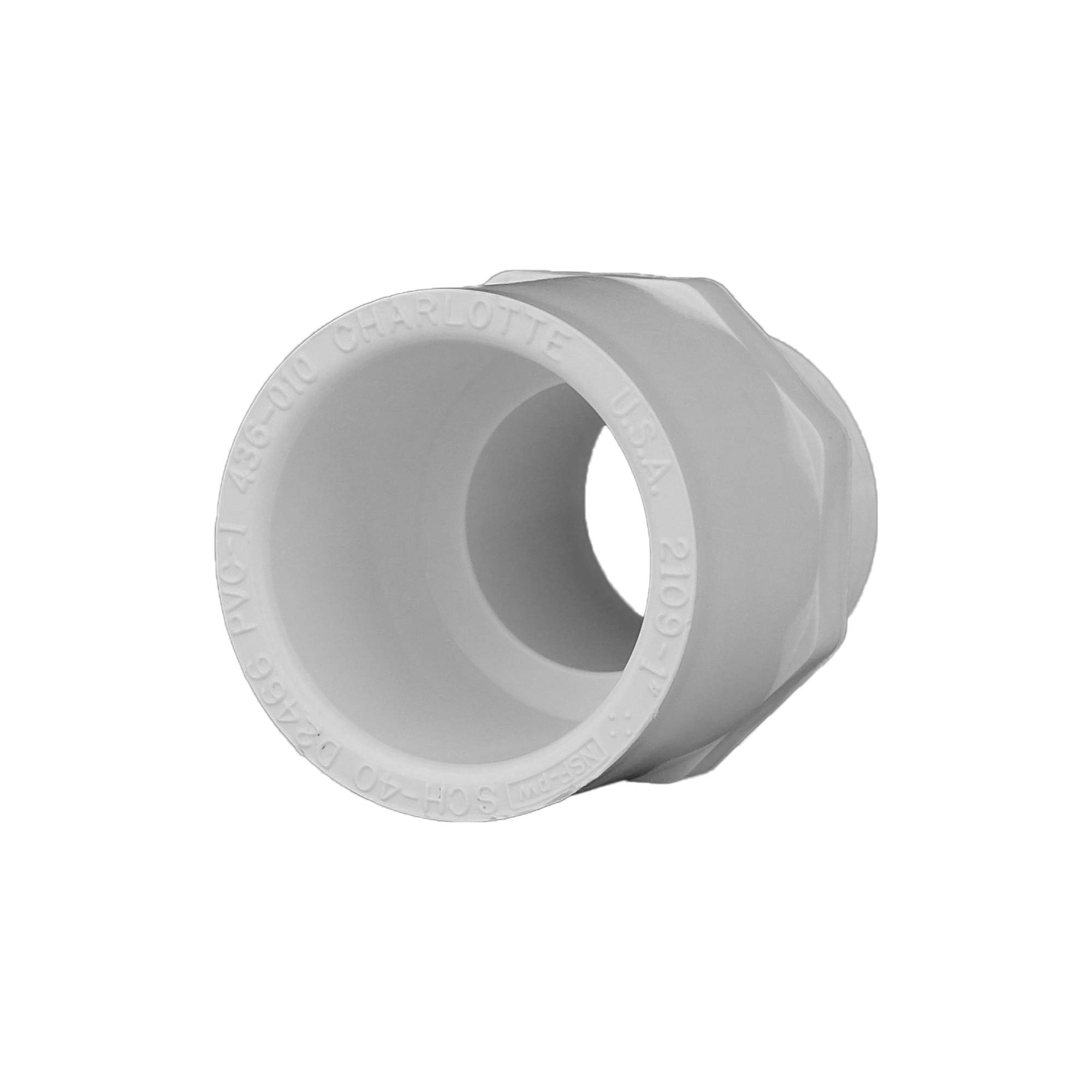 25 Pack - Schedule 40 PVC Pressure Male Adapter, White, 1 In. MPT - PVC 02109 1000HA