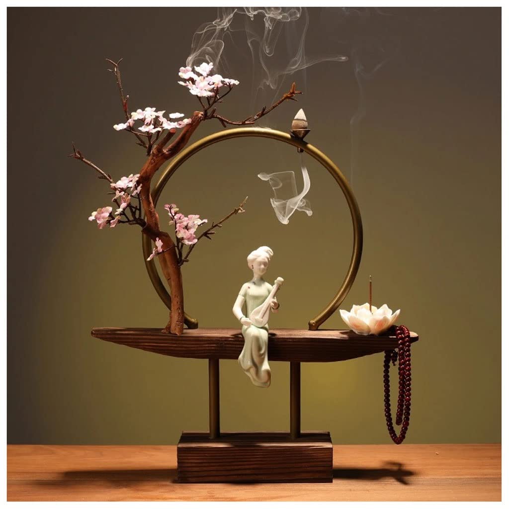 Basxdrfxz I Ncense Holder Base Backflow Ncense Burner Aromatherapy Creative Personality Zen Fortune Home Living Room Office Decoration(I)