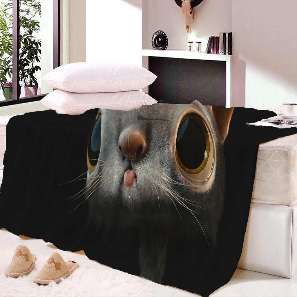 Koc miękki polar flanelowy zwierzęta i koty lekka narzuta chłodząca koce ciepły pluszowy uroczy koc narzuta sofa kanapa łóżko kemping podróż pościel chłopcy dziewczęta zwierzęta domowe dorośli 150 x 199 cm