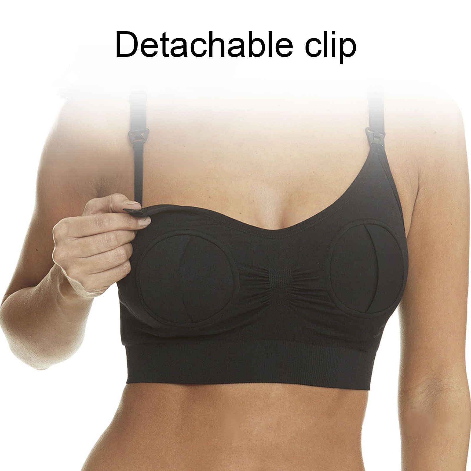GWAWG Soutien-Gorge Allaitement sans Mains -Lait Main Libre avec Imprimé Léopard/Noir, sans Armatures (Tailles M-XXL)