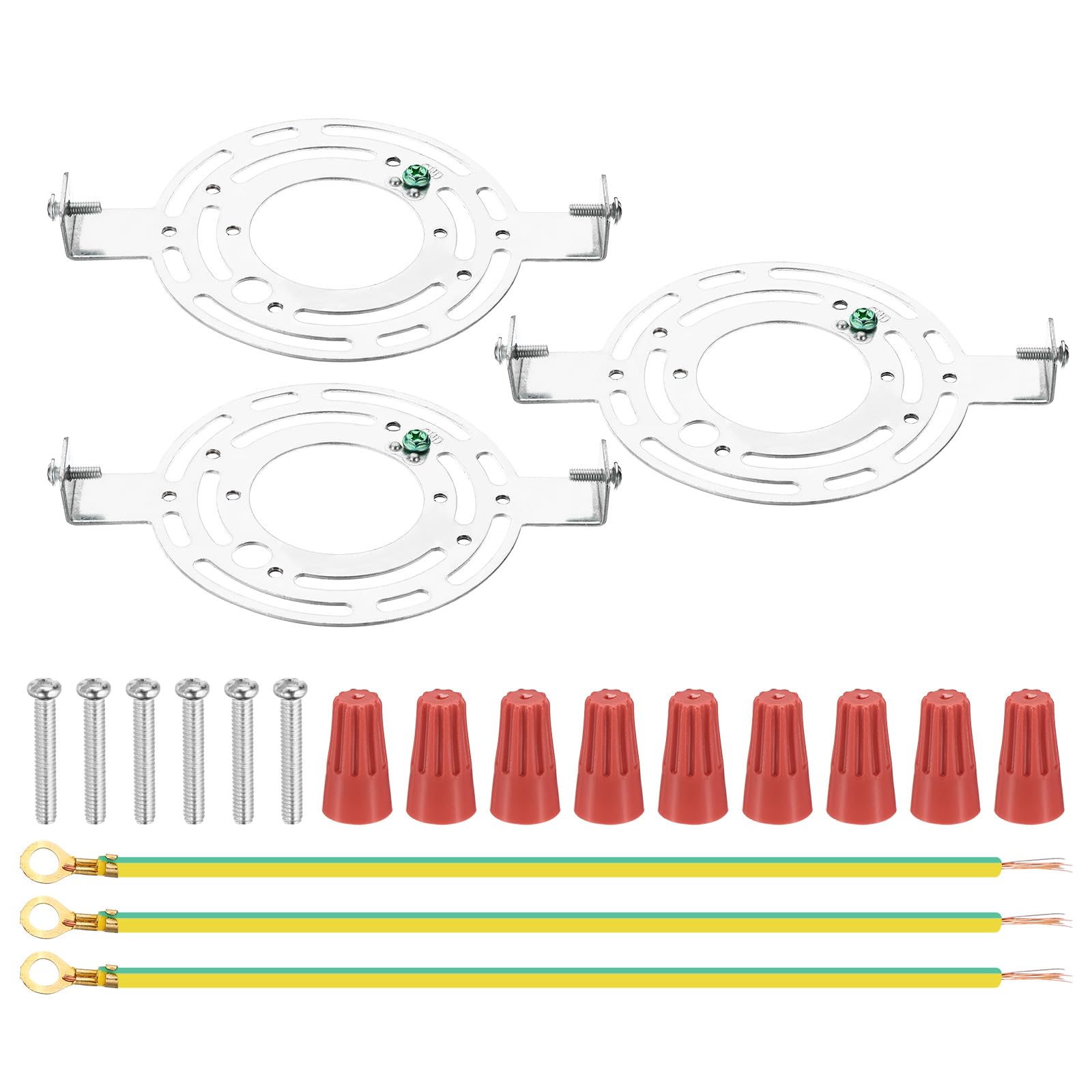 PATIKIL 145mm (5.71") Universal Light Fixture Mounting Bracket Kit, 3 Set Round Ceiling Plates with Screws for Wall Ceiling