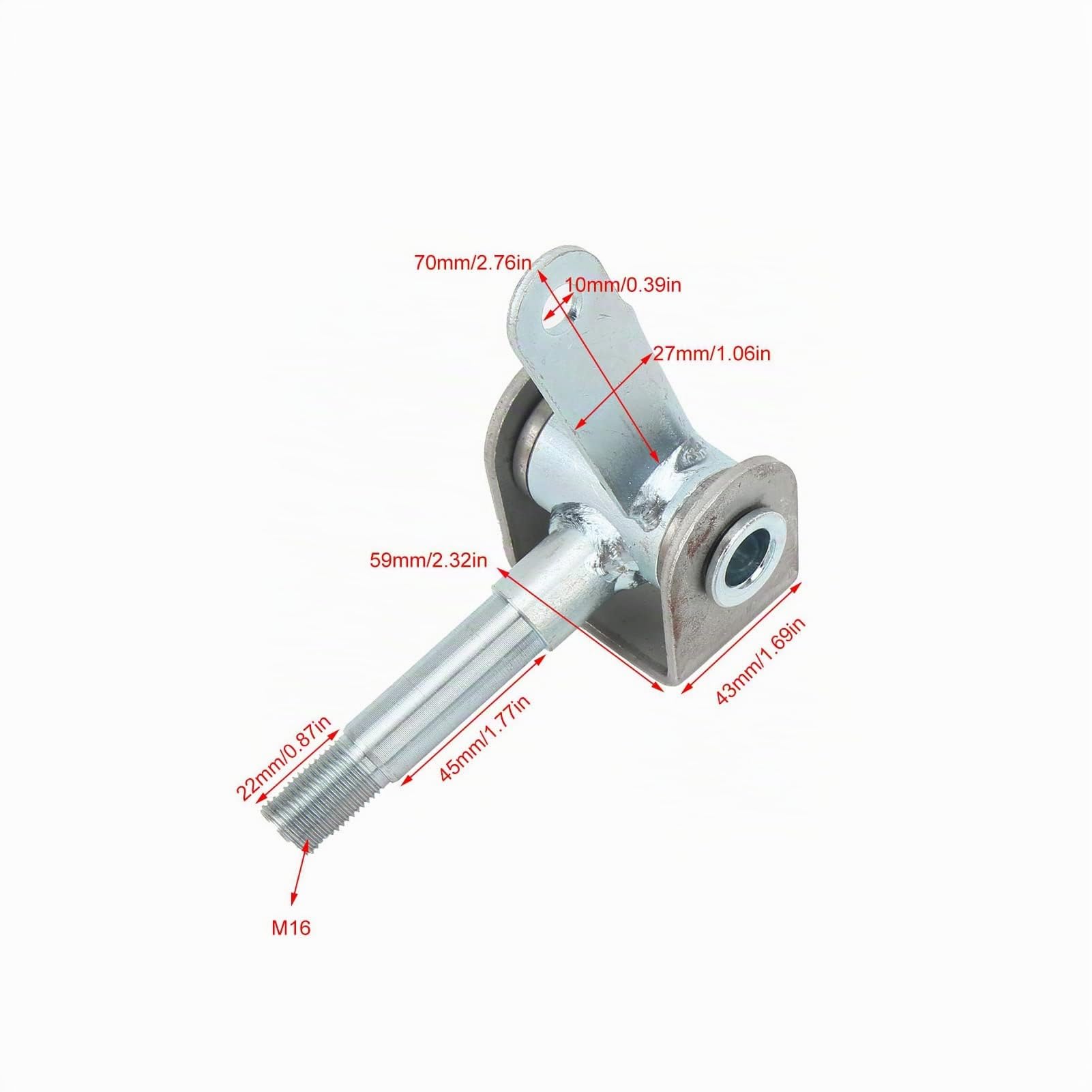 Agatige Staffa Mandrino, 2 Pezzi 4,5 Pollici x 5/8 Pollici Set di Staffe per Mandrino dell'Articolazione del Montante dello Sterzo Destra Sinistra per Accessori Go Kart