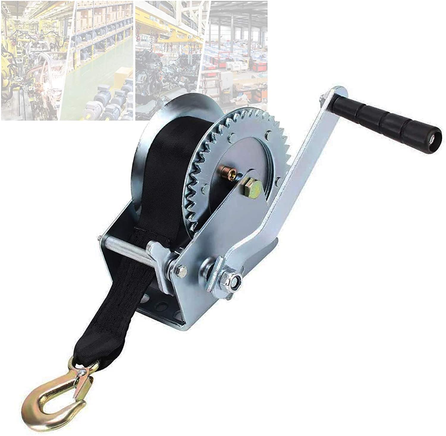 Buy wsbdking 2500lb Hand Strap Winch, TwoSpeed Manual Crank Winch