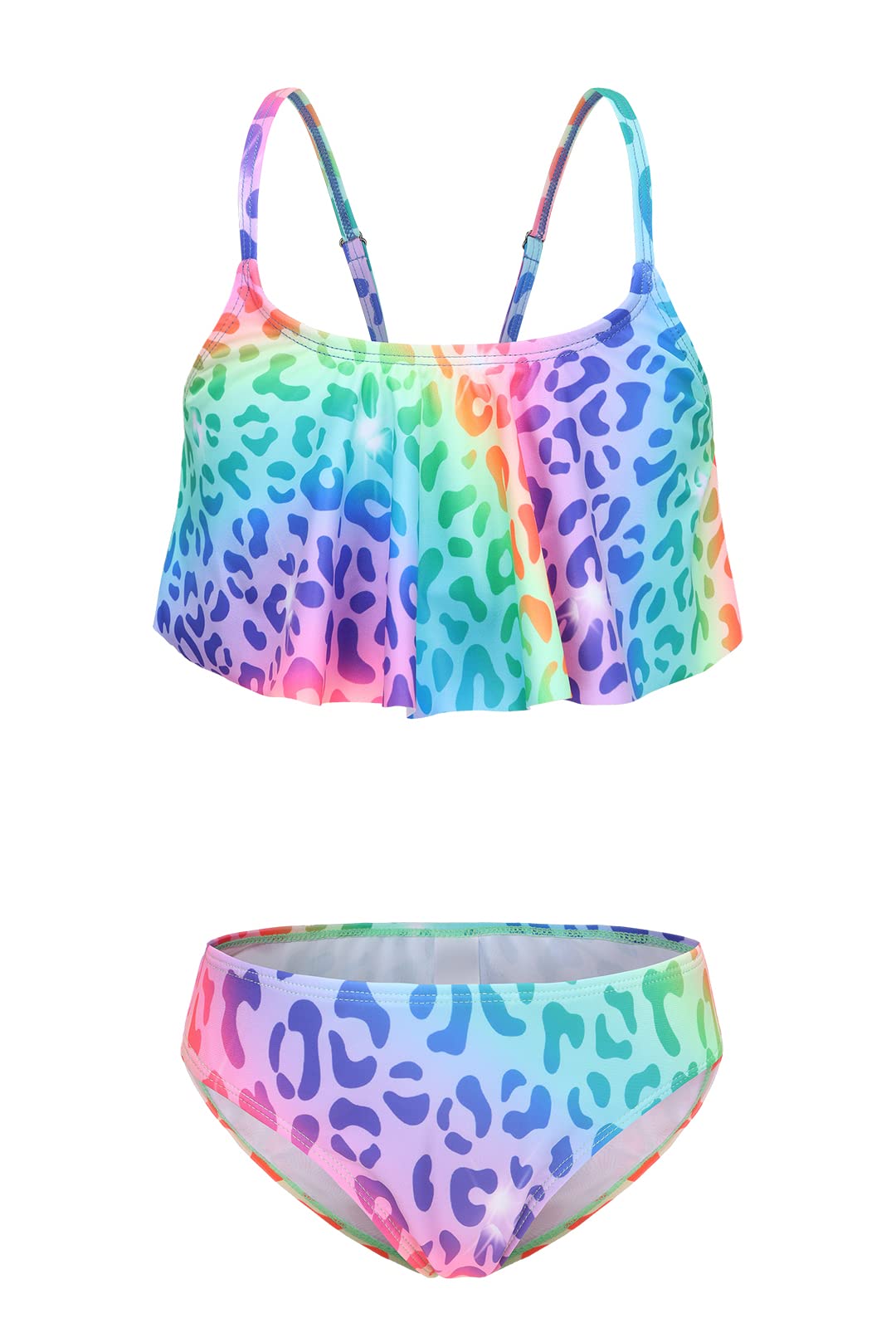 Girls Two Piece Swimsuits Bikini Bathing Suit for Kids Hawaiian Swimwear Set 3-16 Years