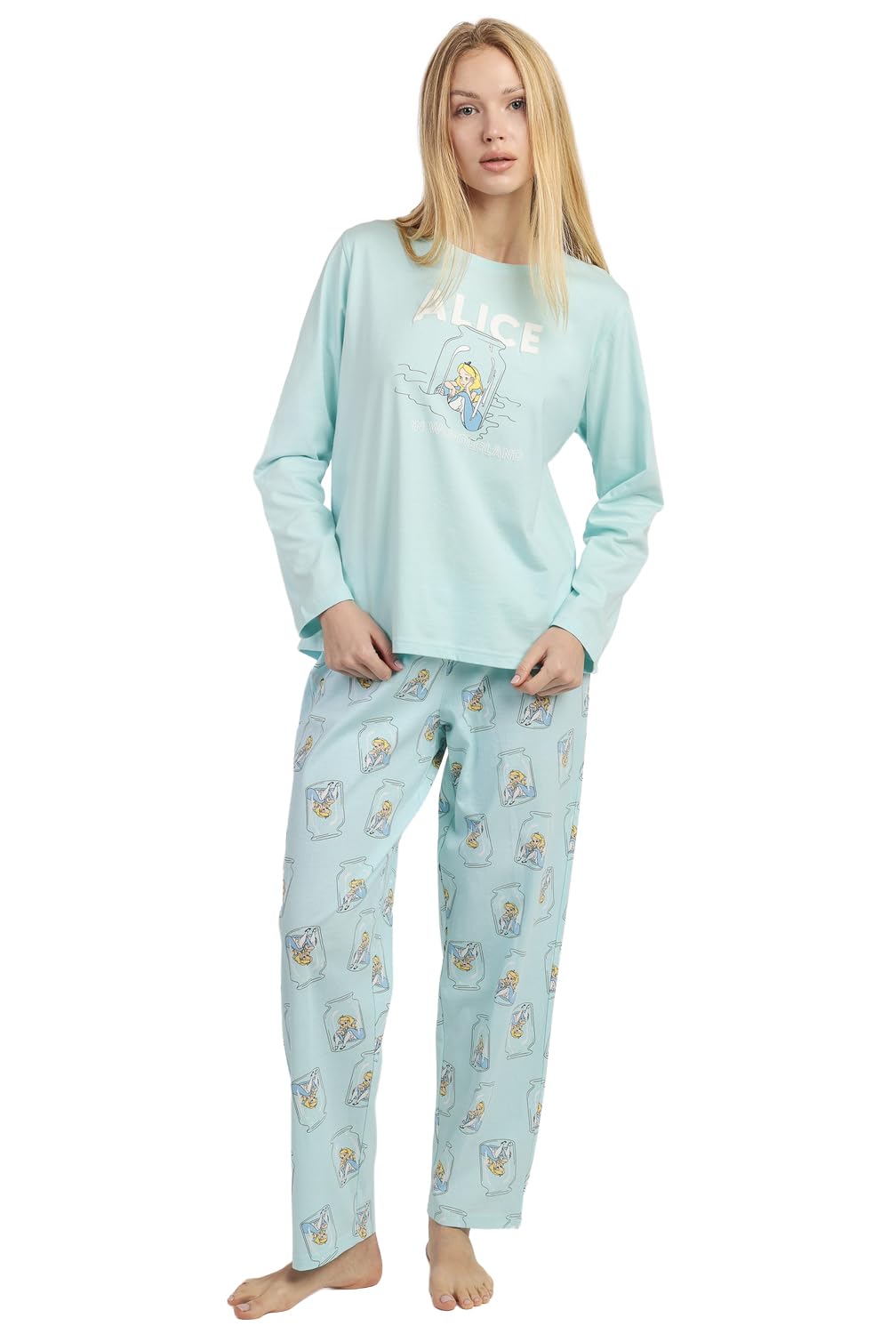 Disney Pijama Manga Larga Blue Alice para Mujer