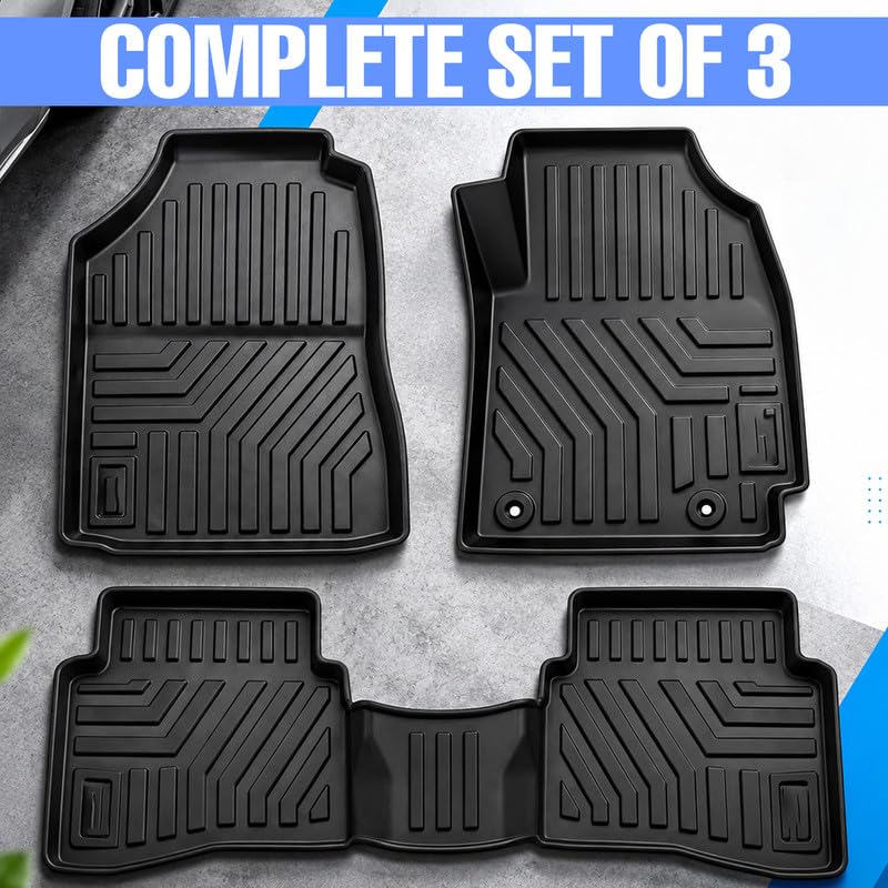 Image of OTO2EYE Car Floor Mat GFX Compatible for Kia Sonet (2024 Onwards) All Model, 100% Waterproof Tray Shape, Set of 3 Pieces, Top Notch PVC GFX Foot Mats, Washable, 1 Year Warranty