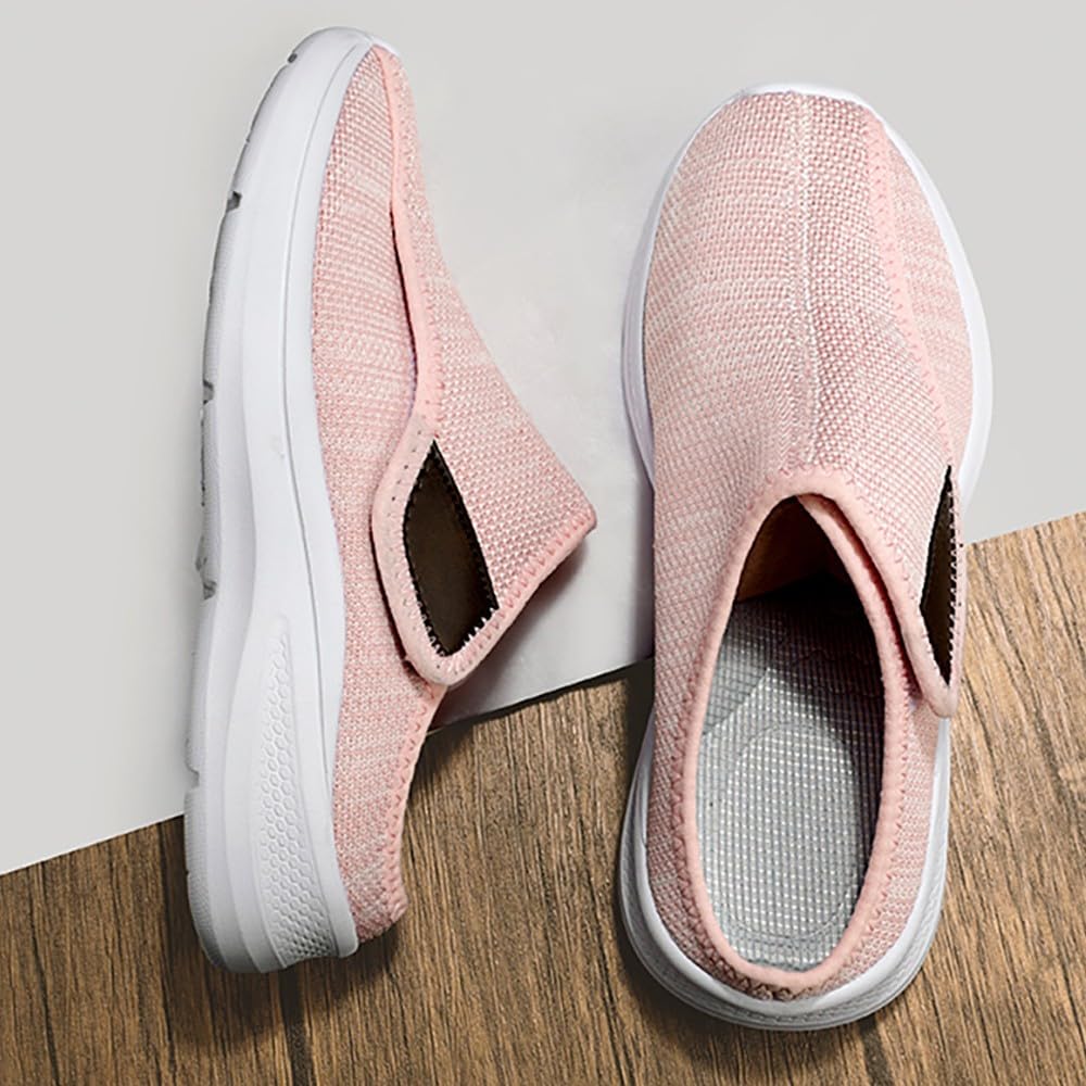 Diabetiker Hausschuhe Damen Herren Weit Klettverschluss | Slip-On,orthopädische,Leichte,atmungsaktiv,rutschfest,Verbandschuhe,Bequeme Pantoffeln,für Senioren
