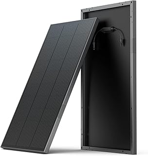 ECOFLOW Monocrystalline Solar Panel 2 x 100 W, Rigid Solar Panel with 8 Mounting Feet, Photovoltaic Module Ideal for Balcony, Motorhome, Garden Shed, Boat