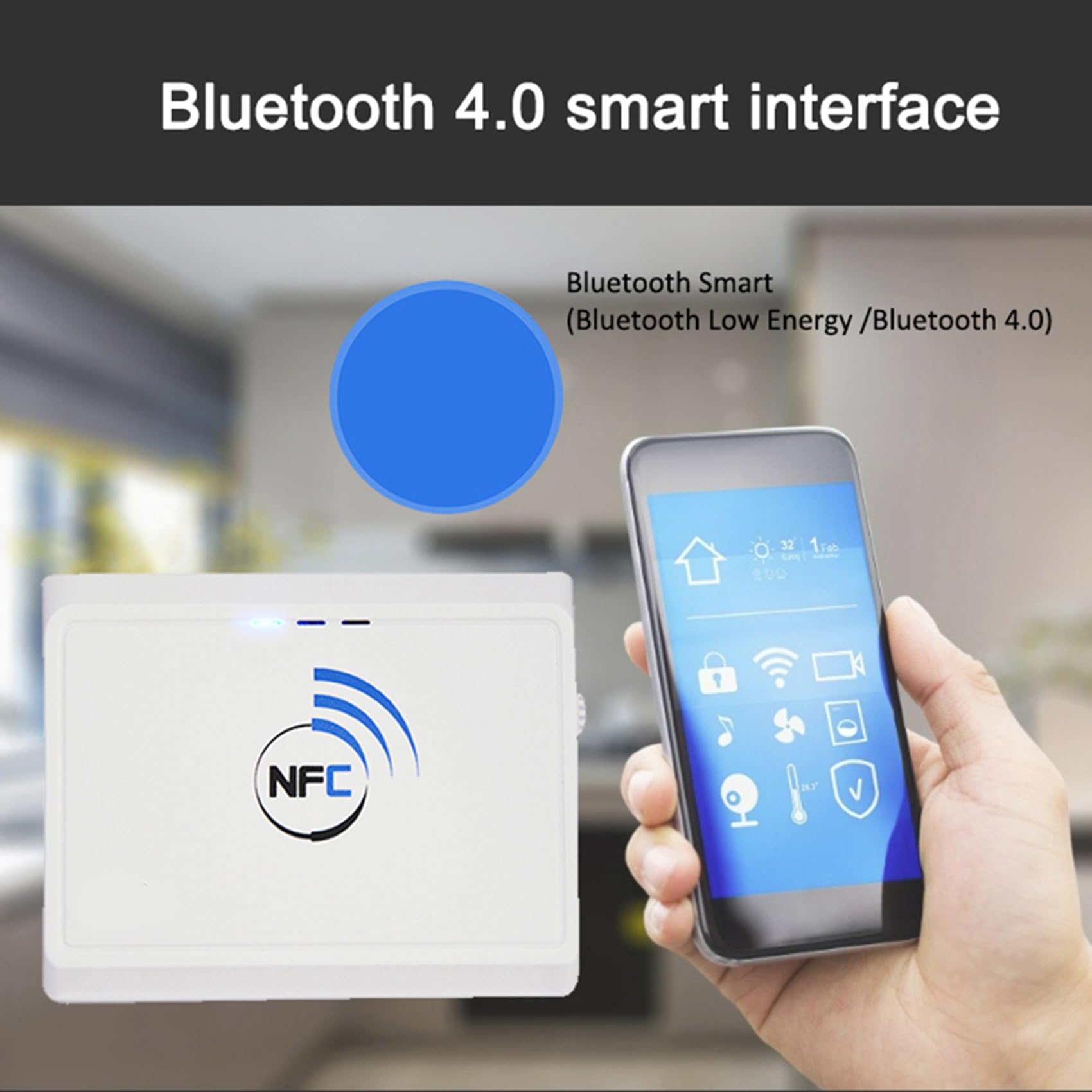 10X Lector de Tarjetas RFID Inalámbrico con Bluetooth y Bluetooth para Android, NFC, Sin Contacto, 13,56 MHz (ACR1311)