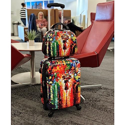 World Traveler Paris Nights Hardside 2-Piece Carry-on Spinner Luggage Set, Multicolor, One Size2