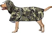 Vista 7 de Chubasquero para perros con correa ajustable para el vientre y agujero para correa, sudadera con capucha con tira reflectante, impermeable, ligera