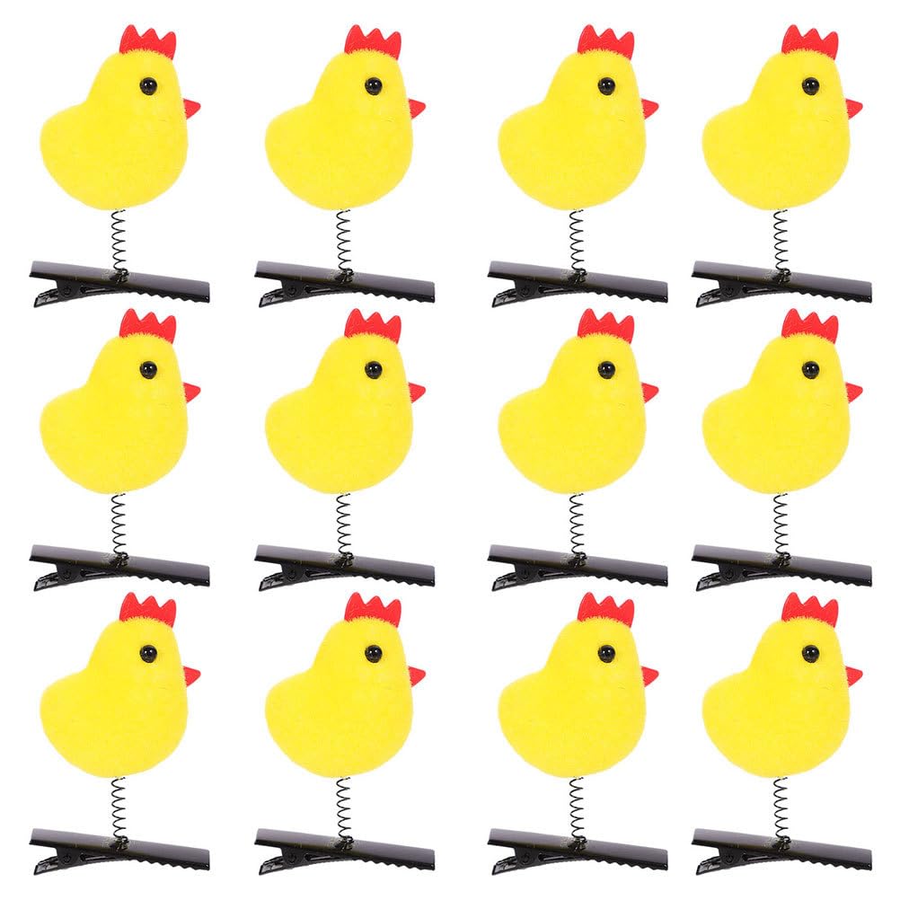 Healvian Little Chicken Hair Clips 24Pcs Cute Yellow Chick Decorative Hair Barrettes for Girls Party and Everyday Use